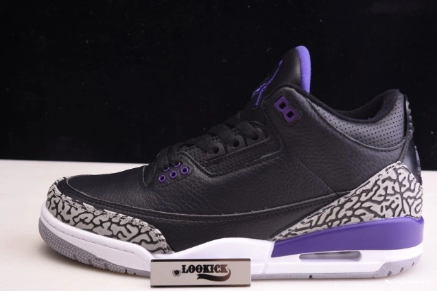 MaikeSneakers 3 Retro Air CT8532-050 Black Court Purple Jordan 0809